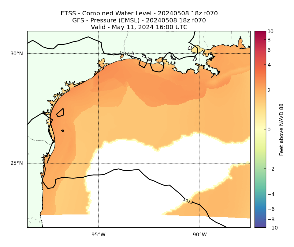 ETSS 70 Hour Total Water Level image (ft)