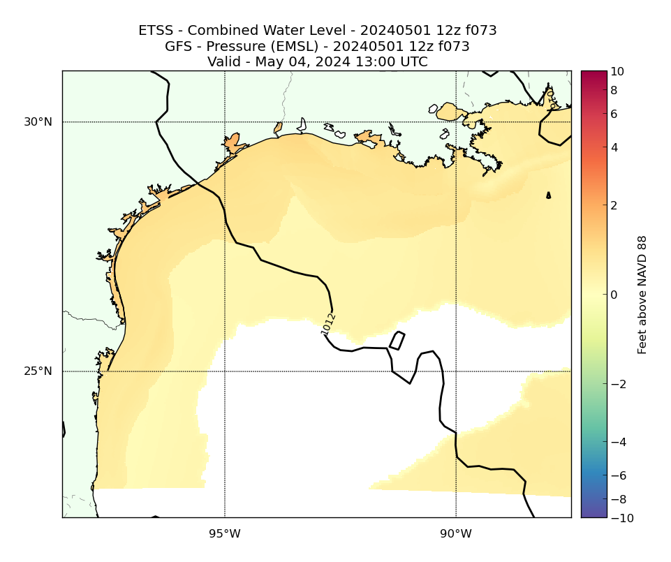 ETSS 73 Hour Total Water Level image (ft)