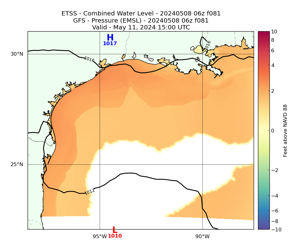 ETSS 81 Hour Total Water Level image (ft)