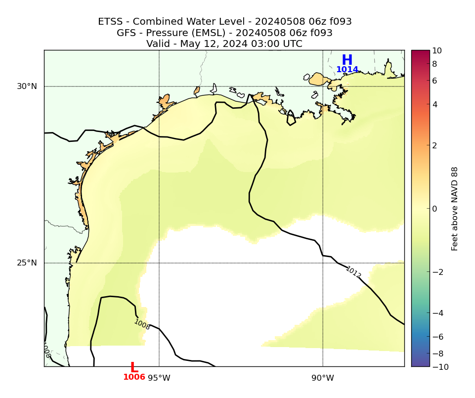 ETSS 93 Hour Total Water Level image (ft)