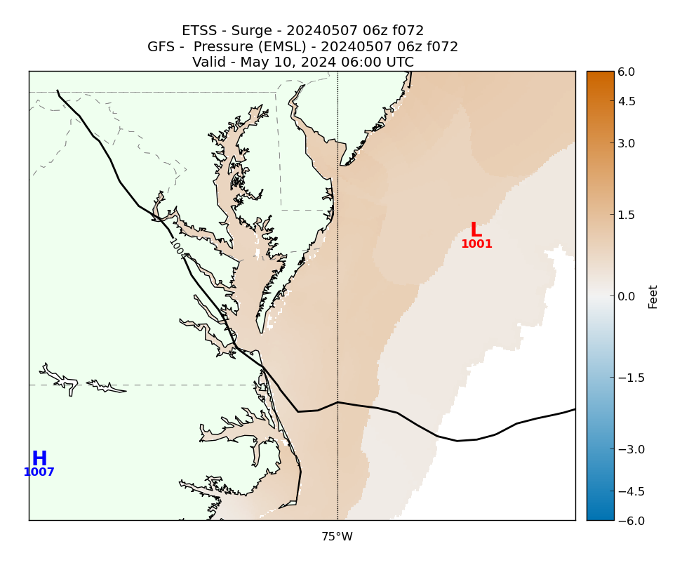 ETSS 72 Hour Storm Surge image (ft)