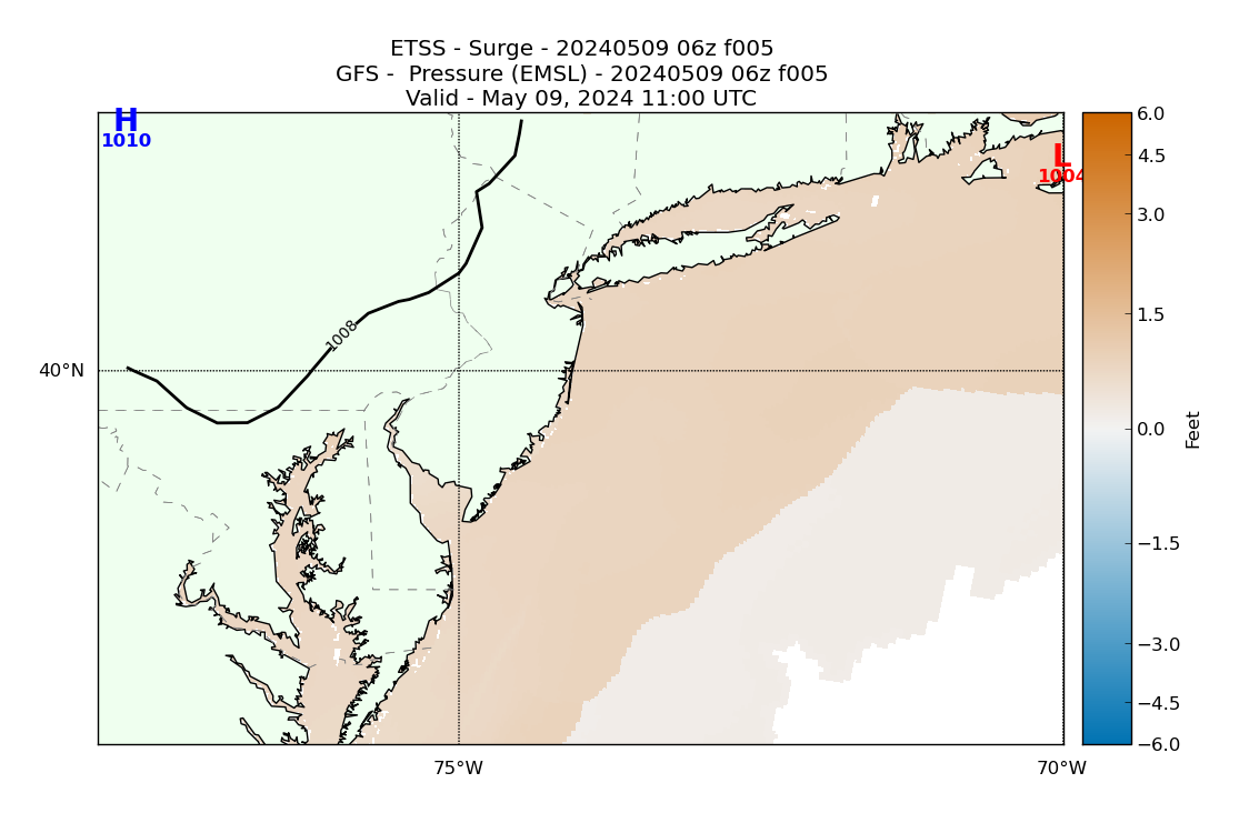 ETSS 5 Hour Storm Surge image (ft)