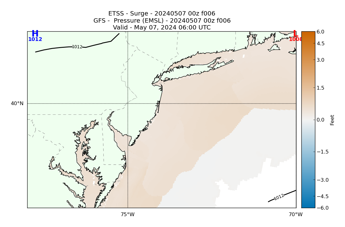 ETSS 6 Hour Storm Surge image (ft)
