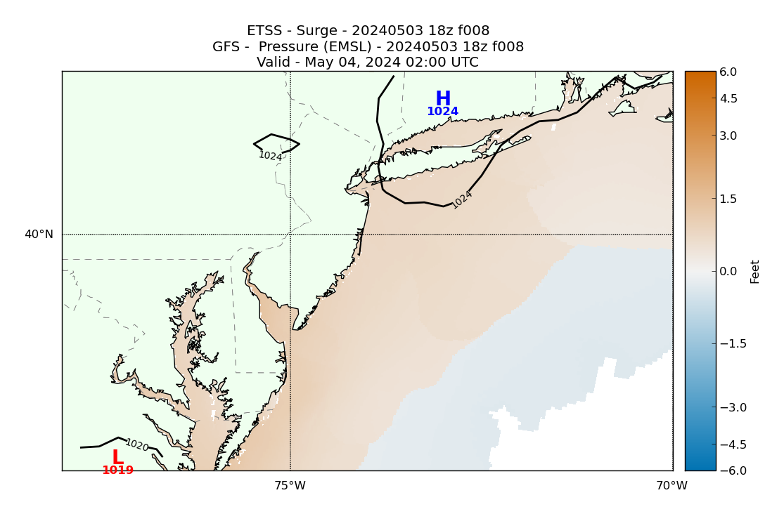 ETSS 8 Hour Storm Surge image (ft)
