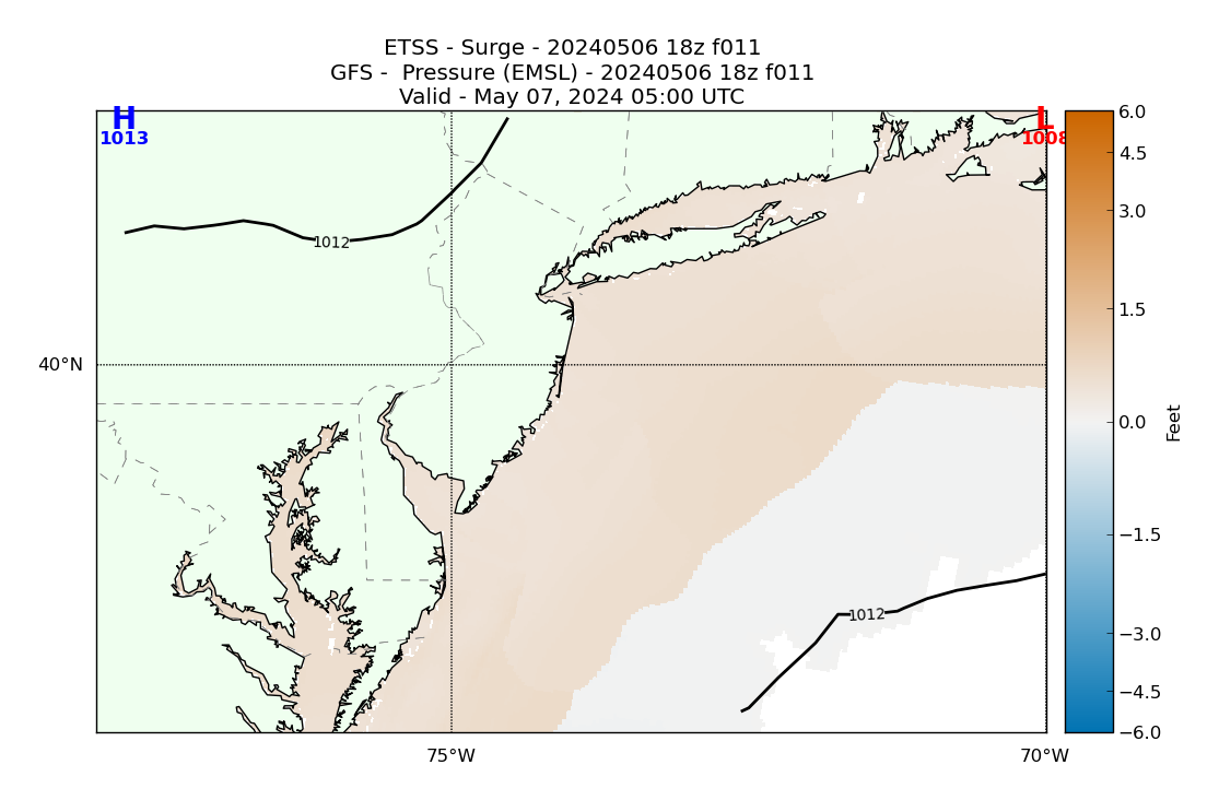 ETSS 11 Hour Storm Surge image (ft)