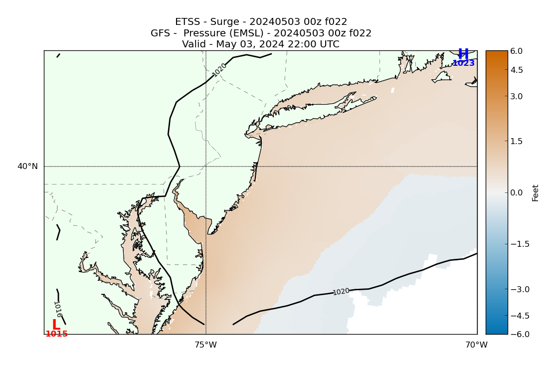 ETSS 22 Hour Storm Surge image (ft)