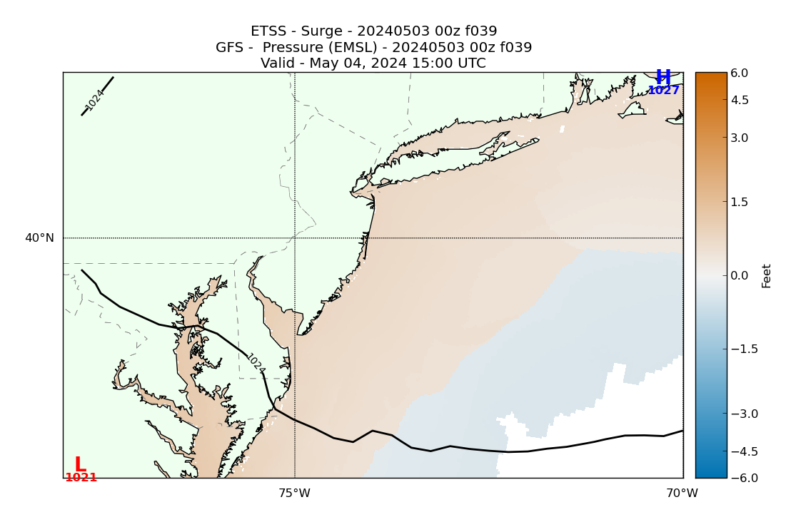 ETSS 39 Hour Storm Surge image (ft)