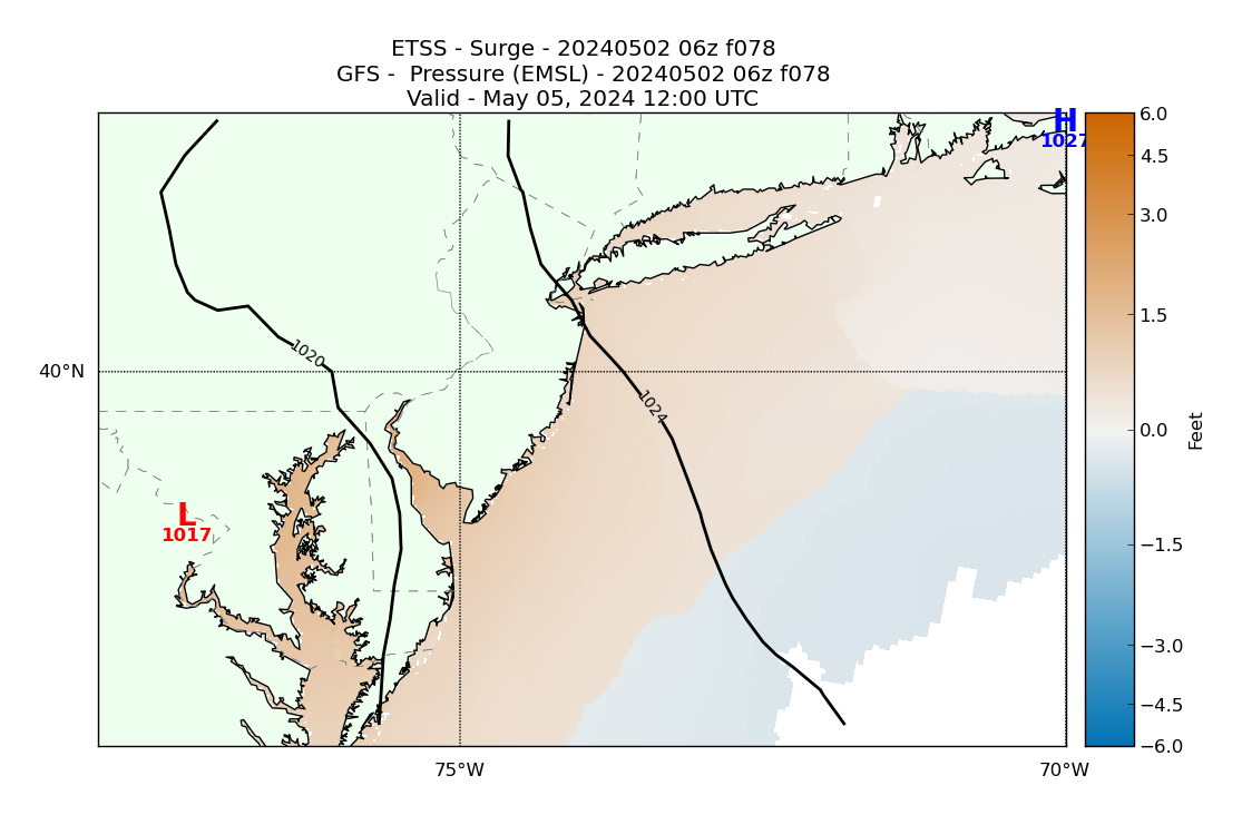 ETSS 78 Hour Storm Surge image (ft)
