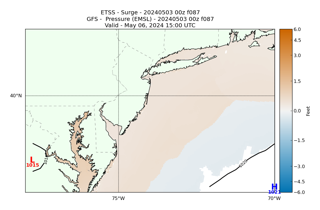 ETSS 87 Hour Storm Surge image (ft)