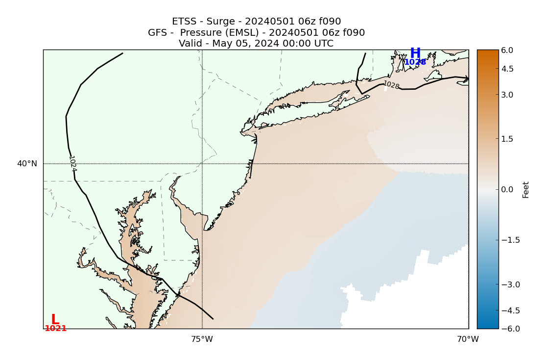ETSS 90 Hour Storm Surge image (ft)