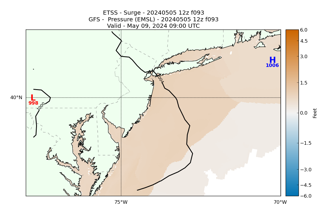 ETSS 93 Hour Storm Surge image (ft)