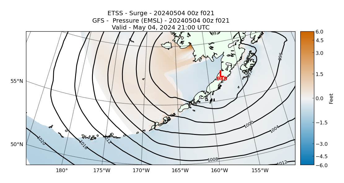 ETSS 21 Hour Storm Surge image (ft)