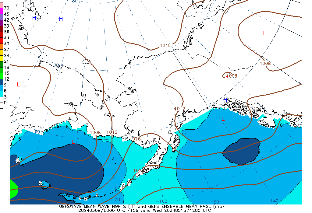 GEFSWAVE 156 Hour Wave Height  mean image