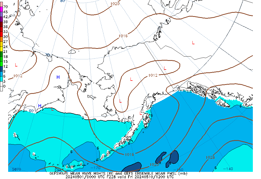 GEFSWAVE 228 Hour Wave Height  mean image