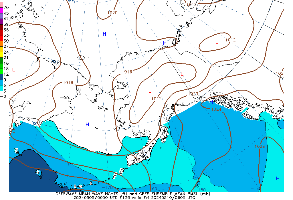 GEFSWAVE 126 Hour Wave Height  mean image