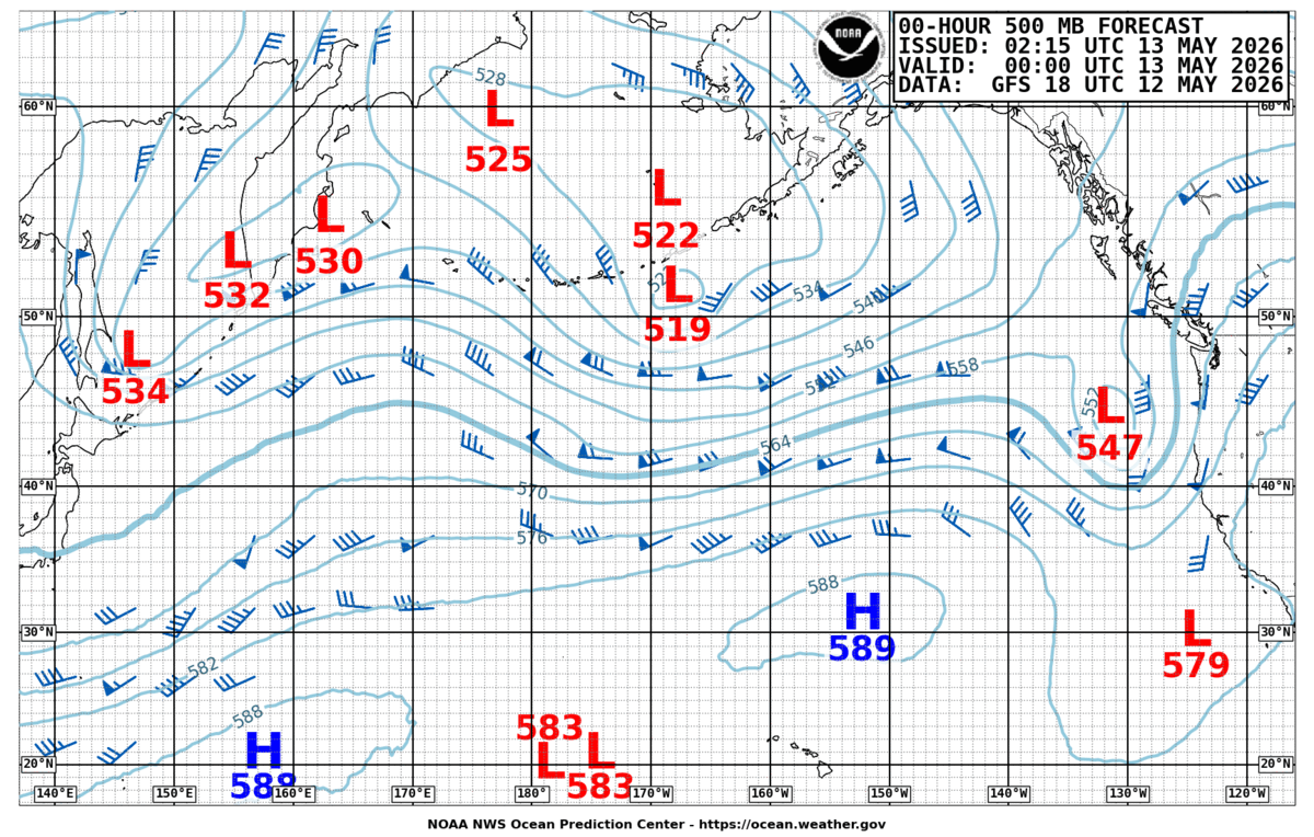 North Pacific 500 MB Analysis