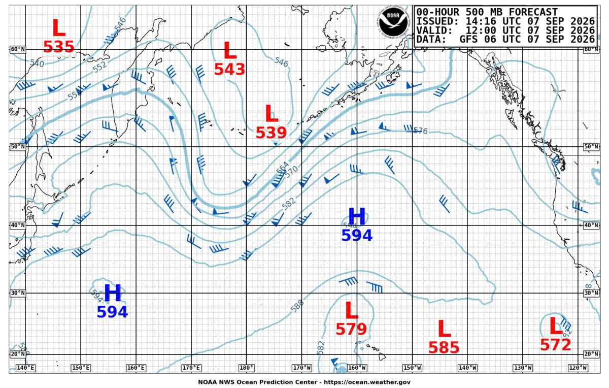 North Pacific 500 MB Analysis