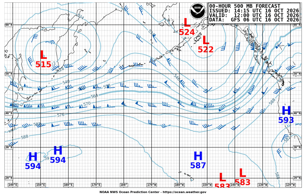 North Pacific 500 MB Analysis