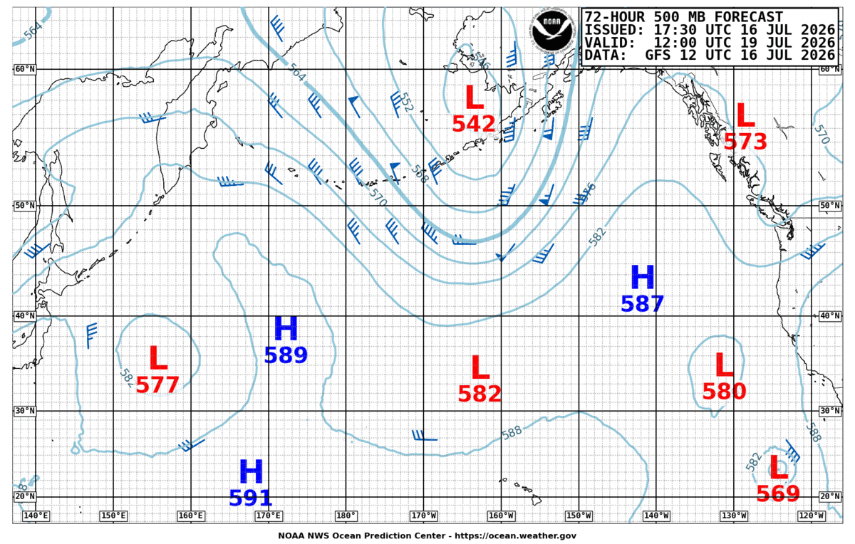 North Pacific 72 Hour 500 MB Forecast