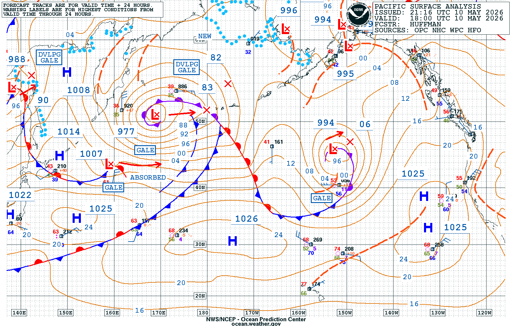 North Pacific Surface Analysis