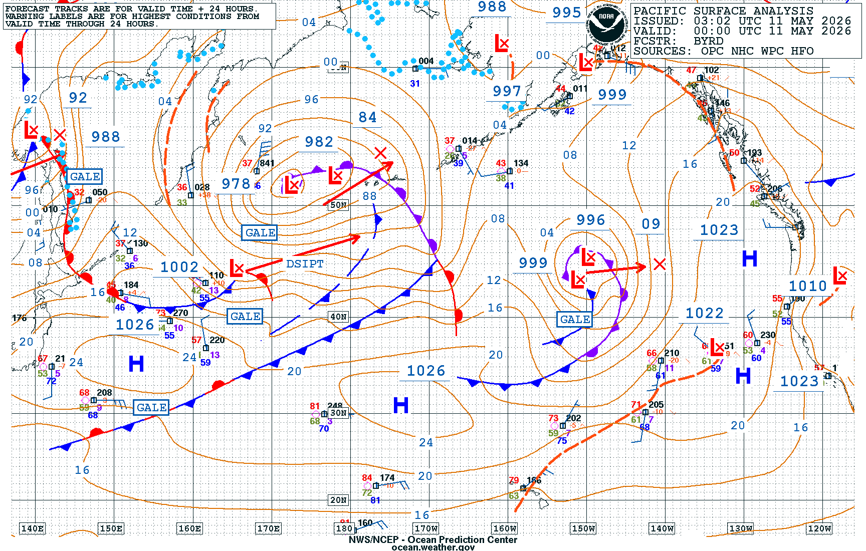 North Pacific Surface Analysis