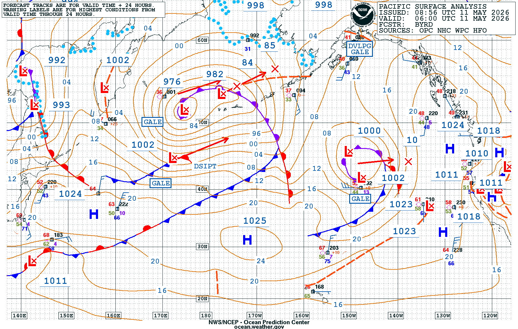 North Pacific Surface Analysis