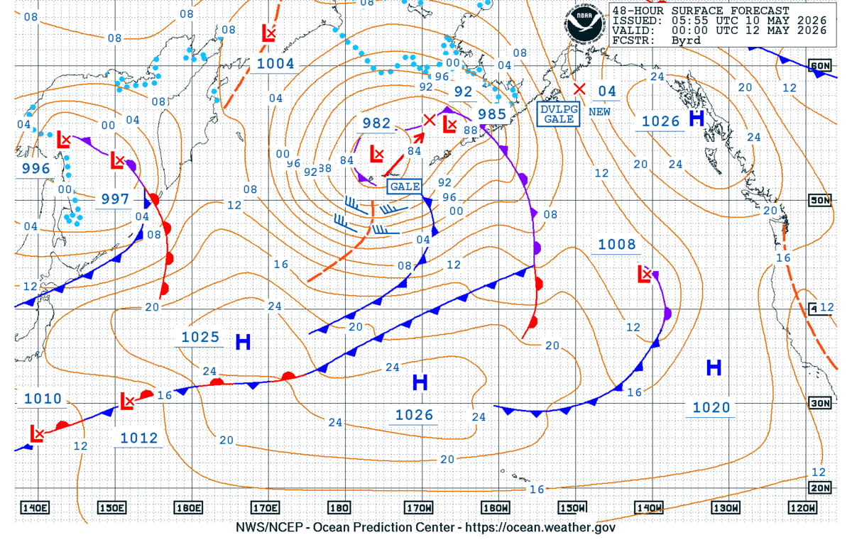 North Pacific 48 Hour Surface Forecast
