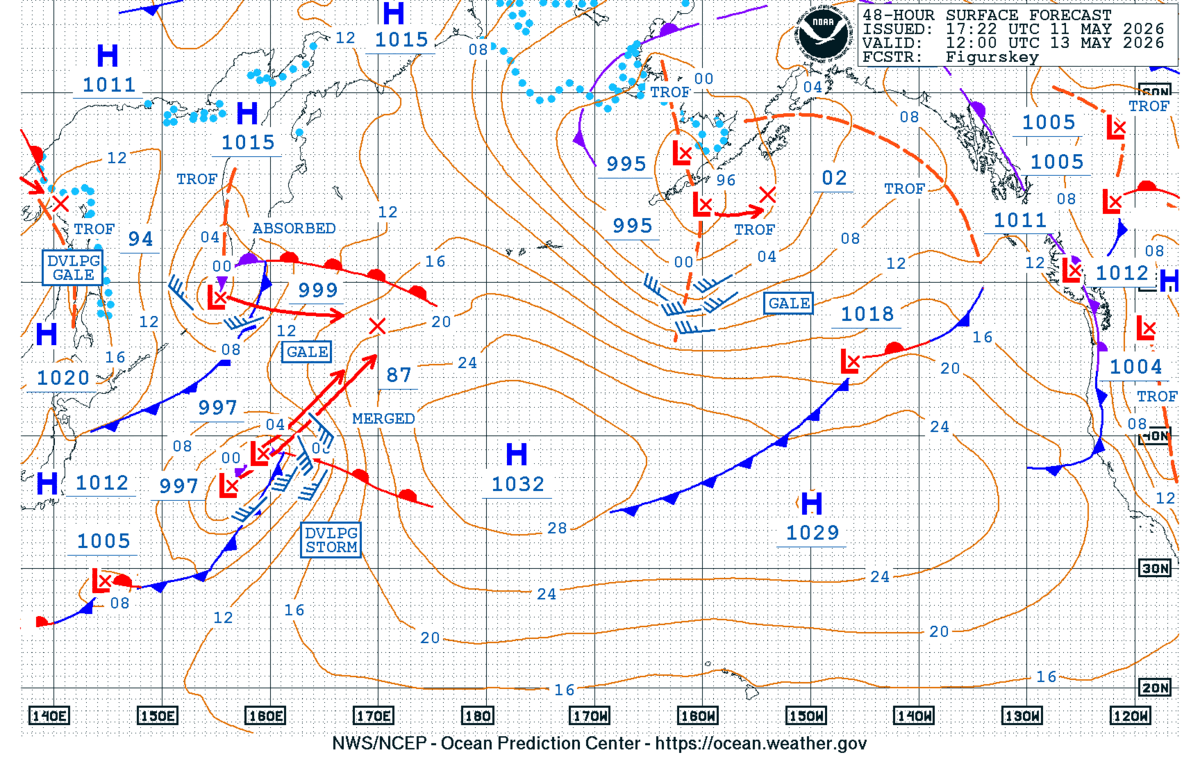 North Pacific 48 Hour Surface Forecast