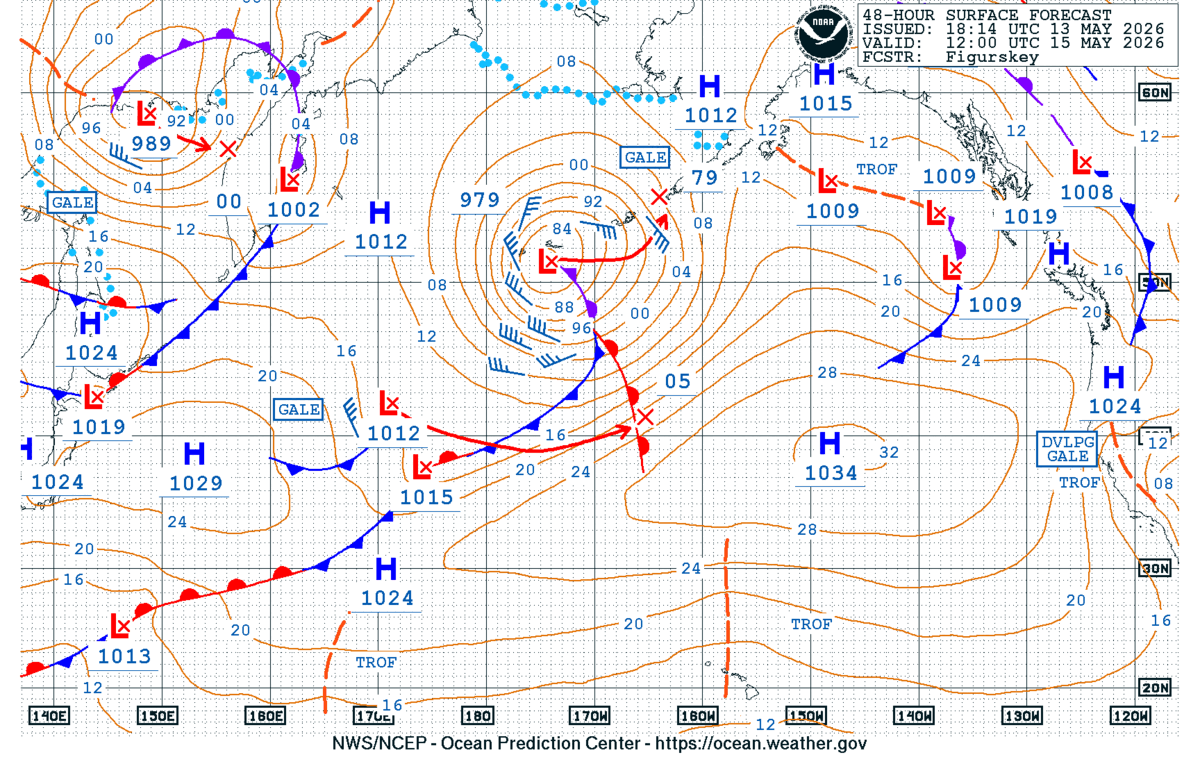 North Pacific 48 Hour Surface Forecast
