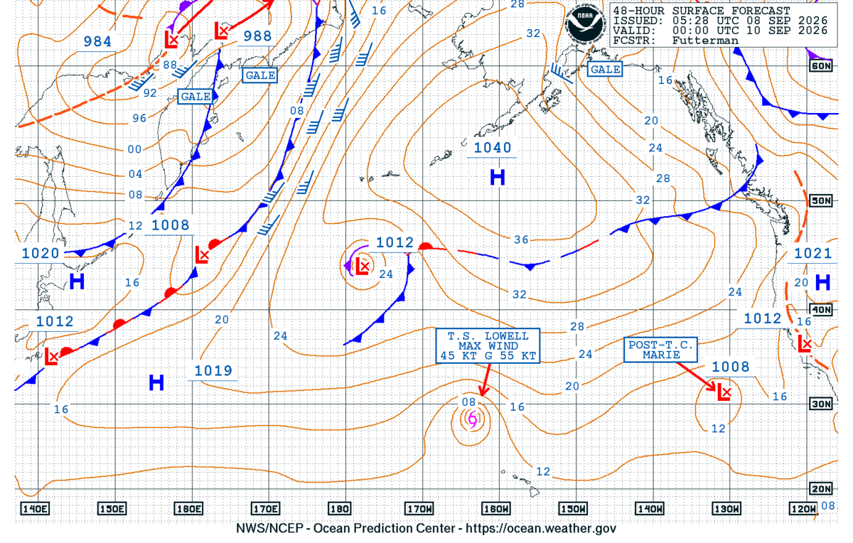 North Pacific 48 Hour Surface Forecast