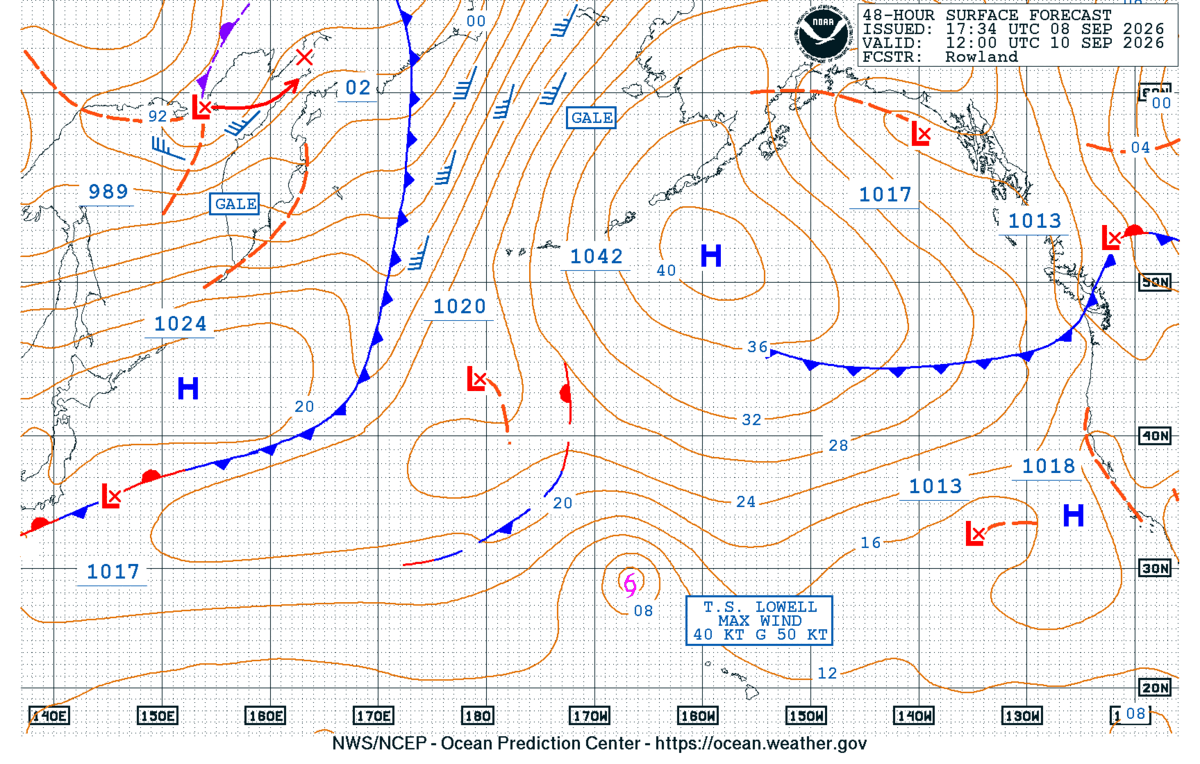 North Pacific 48 Hour Surface Forecast