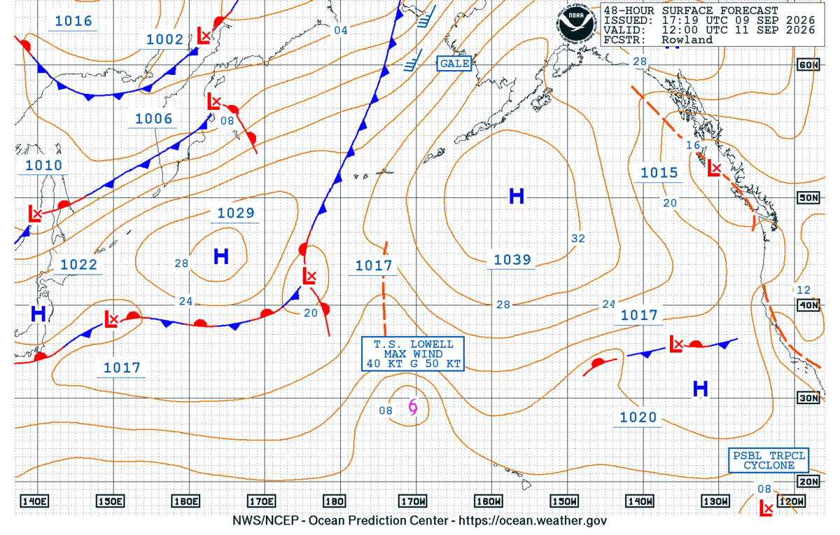 North Pacific 48 Hour Surface Forecast