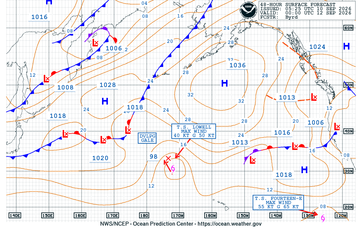 North Pacific 48 Hour Surface Forecast
