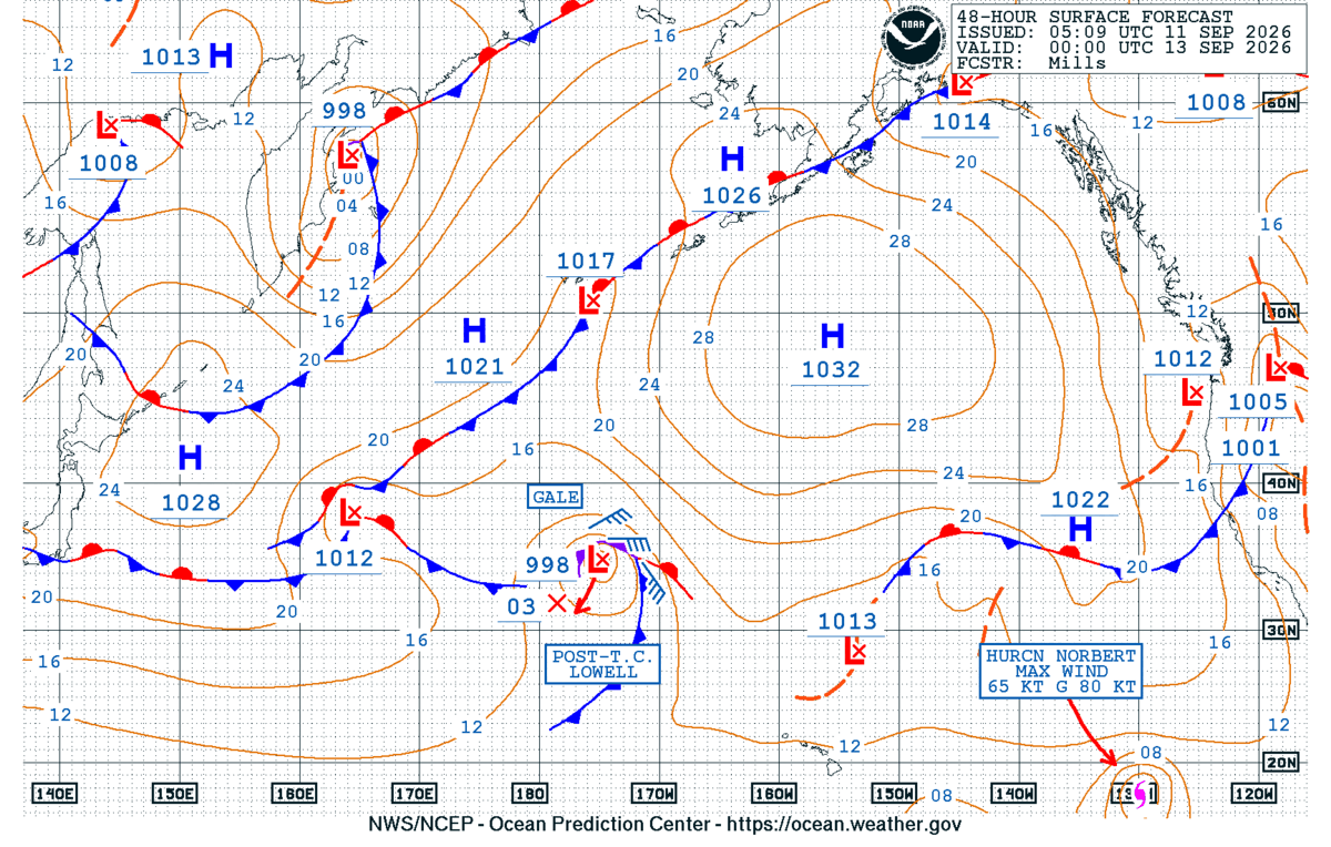 North Pacific 48 Hour Surface Forecast