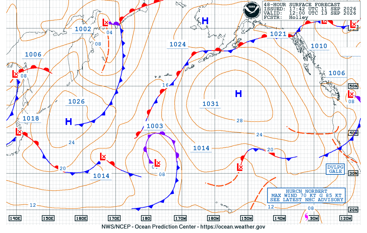 North Pacific 48 Hour Surface Forecast