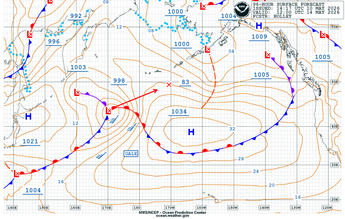 North Pacific 96 Hour Surface Forecast