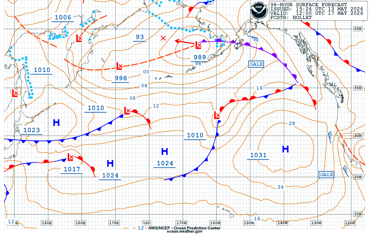 North Pacific 96 Hour Surface Forecast
