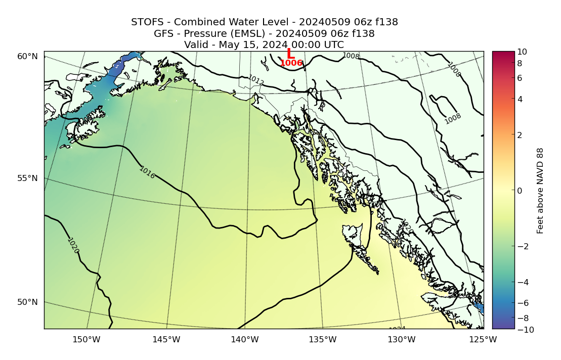STOFS 138 Hour Total Water Level image (ft)