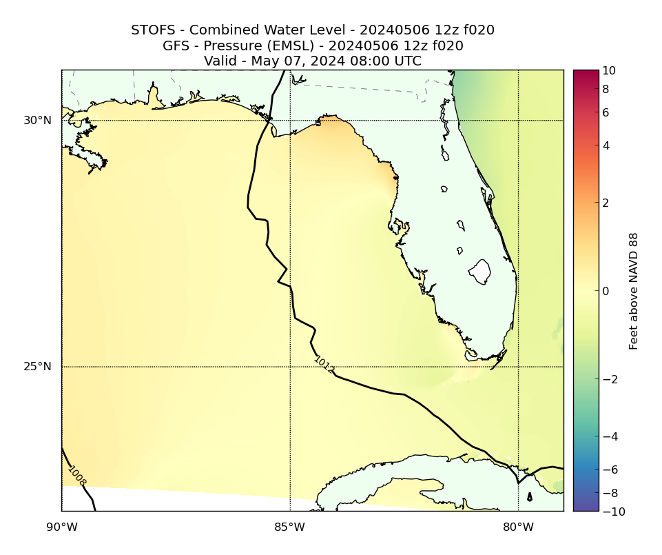 STOFS 20 Hour Total Water Level image (ft)