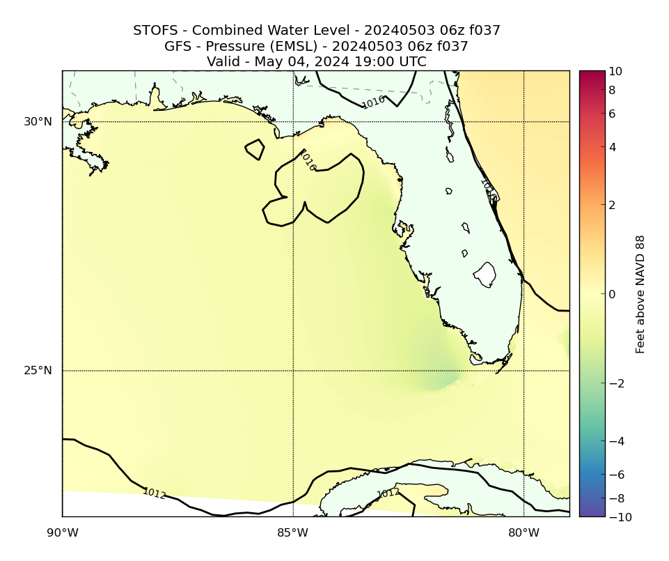 STOFS 37 Hour Total Water Level image (ft)