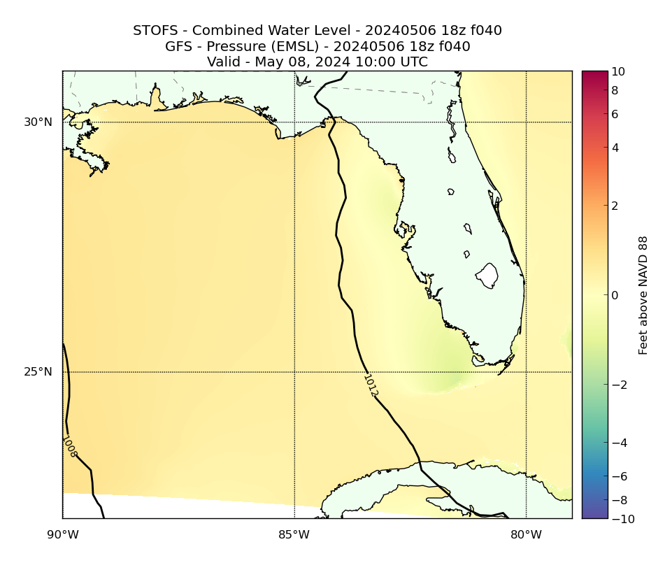 STOFS 40 Hour Total Water Level image (ft)