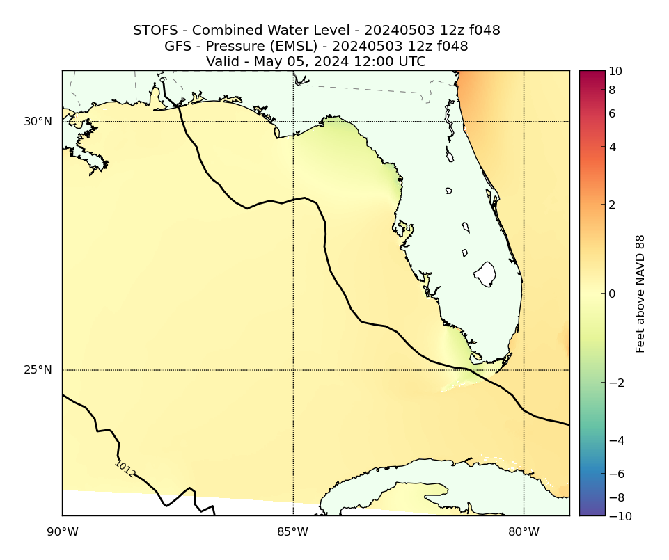 STOFS 48 Hour Total Water Level image (ft)