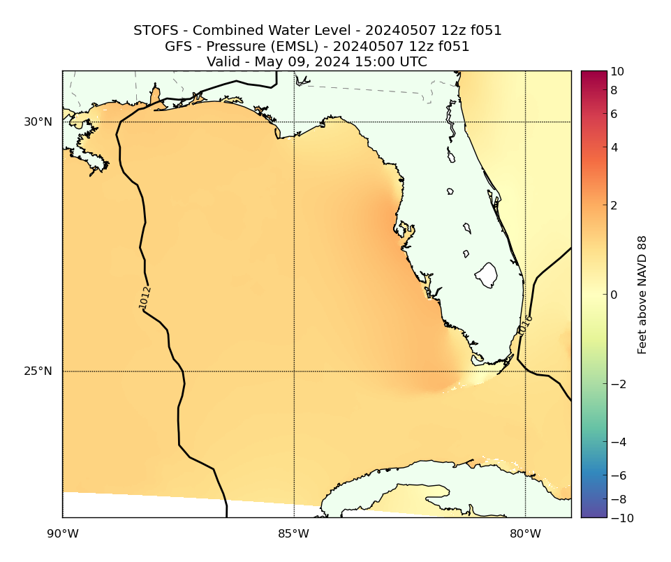 STOFS 51 Hour Total Water Level image (ft)
