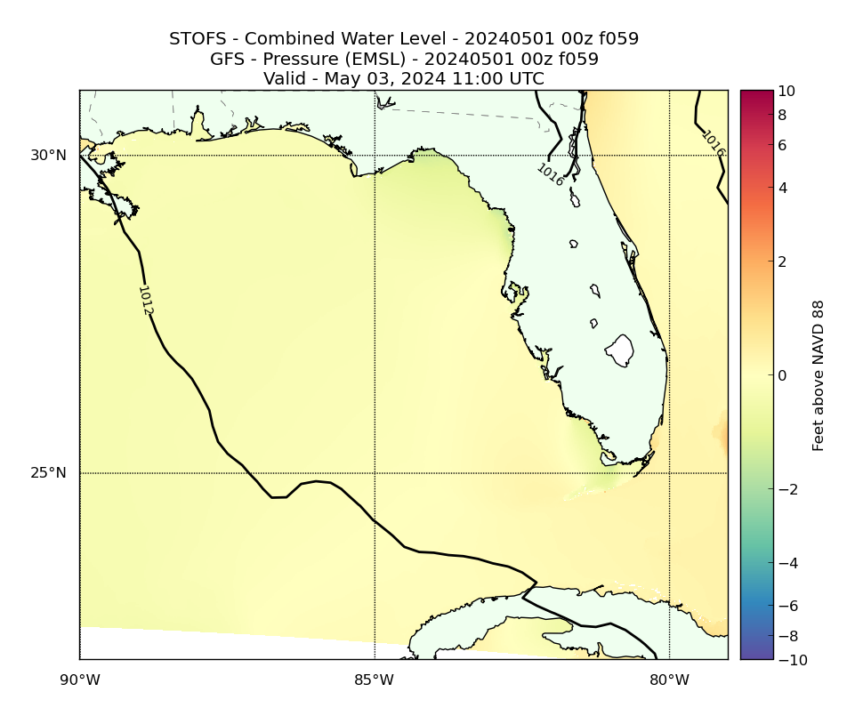 STOFS 59 Hour Total Water Level image (ft)