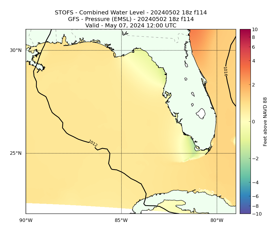 STOFS 114 Hour Total Water Level image (ft)