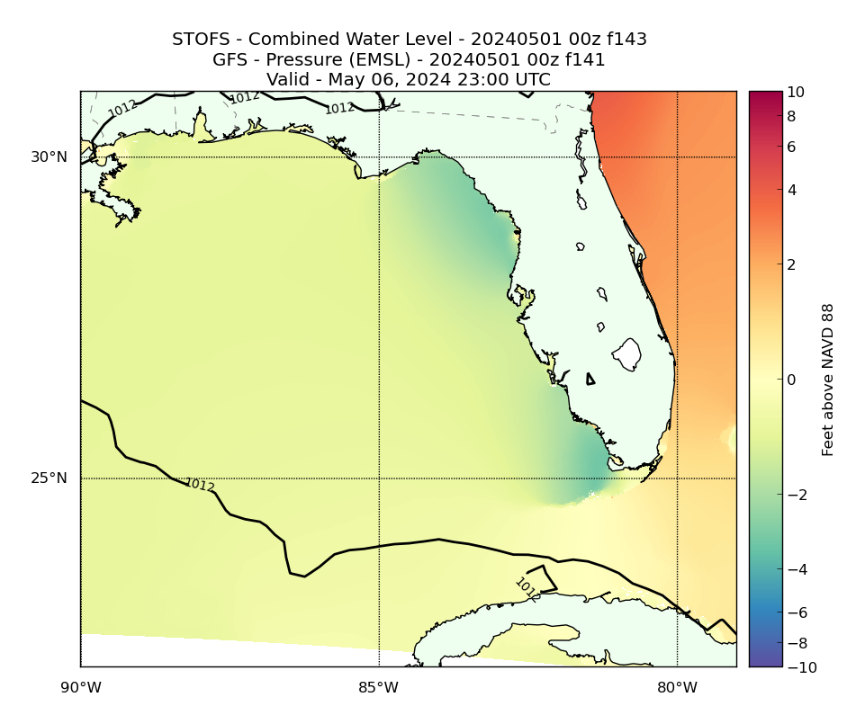 STOFS 143 Hour Total Water Level image (ft)