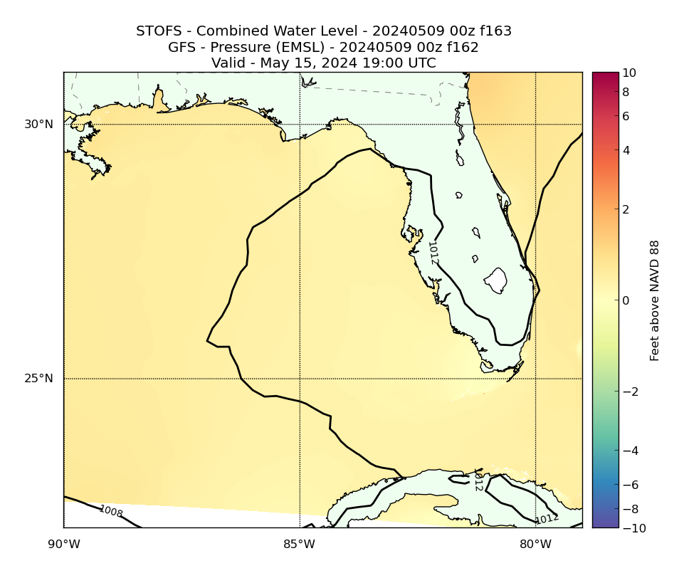 STOFS 163 Hour Total Water Level image (ft)