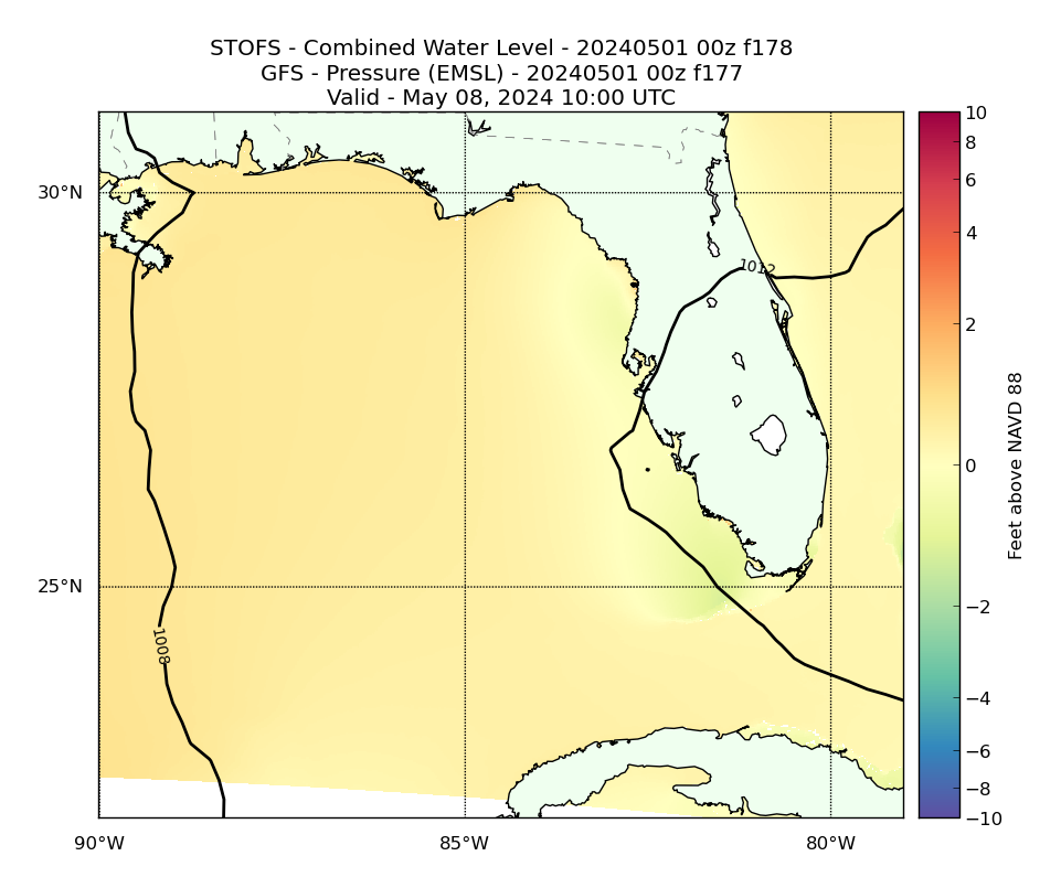 STOFS 178 Hour Total Water Level image (ft)