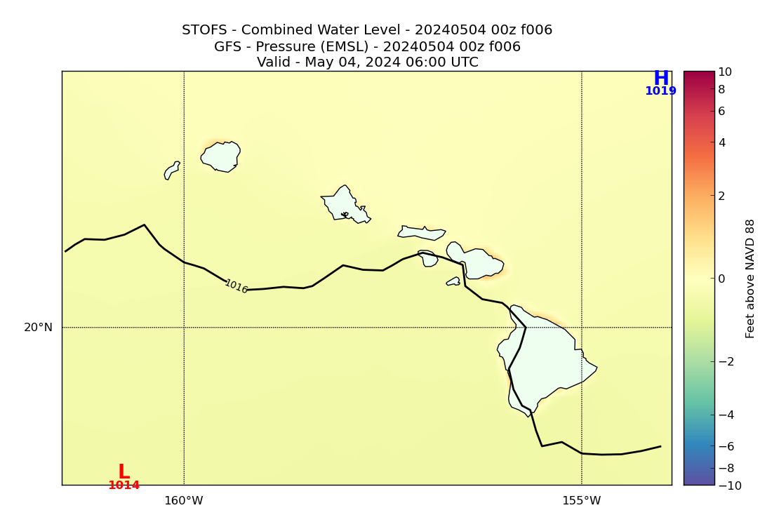 STOFS 6 Hour Total Water Level image (ft)