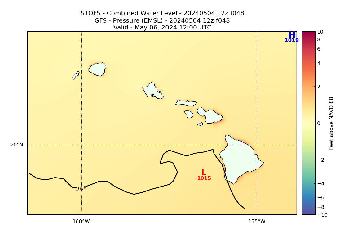 STOFS 48 Hour Total Water Level image (ft)